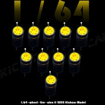 18인치 휠 자동차 고무 타이어가 있는 Hotwheels 용 1/64 모델 자동차 바퀴 기본 ABS 수정 부품 레이싱 차, 28 18.3mm 5 Sets