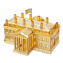 Piececool 3D 금속 퍼즐 백악관 모델 빌딩 키트 DIY 장난감 성인 맞추기 두뇌 티저, [02] 금