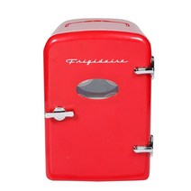 frigidaire 휴대용 레트로 초대형 9캔 용량 미니 냉장고 efmis175 빨간색, 없음