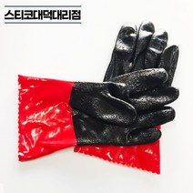 왕두꺼비 PVC 내유 내화학 기름 작업용장갑 DN807 까만손 깔깔이 공업 어업 화공약품, 1개
