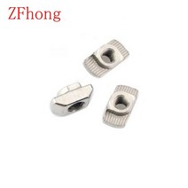 팝너트건 20-100PCS 20TN M3 M4 M5 T 너트 해머 헤드 슬라이딩 커넥터 20 용 니켈 도금 알루미늄 프로파일 슬롯 그루브 6, [05] 20-M4 100pcs