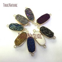 10 pcs 탑 셀러 druzy 크리스탈 골드 컬러 육각 더블 보석 펜던트 믹스 구리 커넥터 25x13mm pc13519