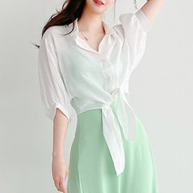 Crop 볼레로 언발 셔츠 블라우스 6컬러