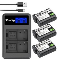 니콘배터리 2500mah en-el15a en-el15c el15 en el15 배터리 + 니콘 d500 d610 d750 d800 d810 d850 d7000 d7100 호환, 3 배터리충전기
