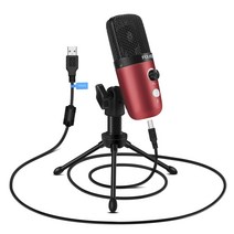 FDUCE USB 플러그 앤 플레이 컴퓨터 라이브 챗 스튜디오마이크, SOLO-M160(Red)