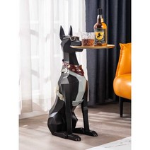 도베르만 장식 오브제 개모형 인테리어 집들이 모형, 도베르만 핀셔 블랙 + 골드