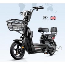 전기자전거 자전거 여성용 장거리 바구니 2인승 동승 등교 출퇴근 픽업용, 48V, C_블랙-75km 12ah