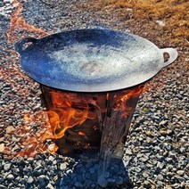 [브라보캠핑] 솥뚜껑 캠핑용 조선 그리들 (전통방식 길들이기 완료), A타입, 38