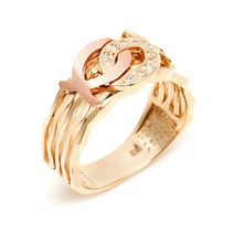 비앤비골드 [비앤비골드] 18K 심플 키싱구라미 큐빅 콤비 여성반지 NPC14913