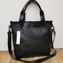 쿨러백 아이스쿨러 피크닉가방 ESSENTIALS 여성용 대용량 쇼핑백 PU 가죽 숄더백 레트로 남성 핸드백 토트백, black