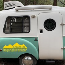 캠핑카 차량용스티커 튜닝 자동차스티커 카라반꾸미기 데칼스티커 10종, 6 아웃도어 라이프, 대형, 옐로우, 1개