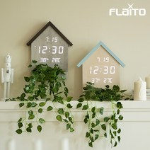 프리미엄 인테리어 화분 LED벽시계 30cm, 크림