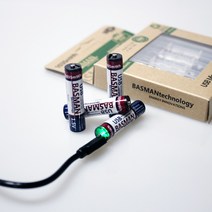 바스맨 2세대 5핀 타입 충전식 건전지 리튬이온 배터리 AAA 4개입 (740mAh) AAA충전지 AAA건전지