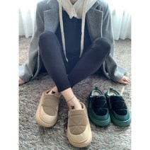 남녀공용 푹신하고 따뜻한 패딩 방한화 퀼팅뮬 구름슬리퍼