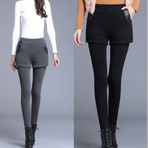 쇼션 여성 바지 기모 팬츠 레깅스 반바지 옷 봄 가을 겨울 여자 보온 고무 밴딩 의류 긴바지 스키니진