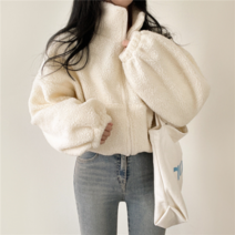 [MD추천]뽀송이 하이넥 크롭 자켓