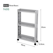 바퀴가 달린 주방 다층 스토리지 랙 선반 조미료용 이동식 정리 병 욕실 액세서리, 3-layer-grey