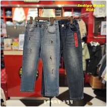 인디고키즈 [빠른배송_슬림 스트레이트핏] 편안하면서 스판력 좋은 세상 편한 청바지! 접어 입어도 예쁜 누구나 입는 이중 컬러 구제 슬림 스트레이트 데님 IKTJ219R5
