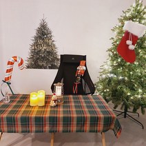 크리스마스 성탄절 테이블보 그린체크 원단 인테리어 식탁보 감성캠핑 무릎담요 블랭킷, 2인 90×140cm