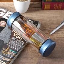 이중진공 차거름망 티보틀 티텀블러(300ml 블루) 티보틀 유리보틀 휴대용보틀 유리물병 유리물통, 단품, 상품선택