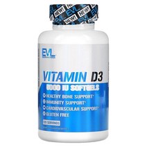 EVLution Nutrition (EV루션 뉴트리션) EVLution Nutrition Vitamin D3 5 000IU 소프트젤 120정, 5개