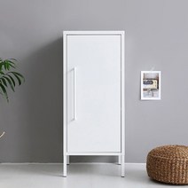 철제 1문 수납함 캐비넷 모던세로중, 화이트