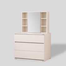 클레버 3단서랍 화장대세트 900, 샤인아이보리