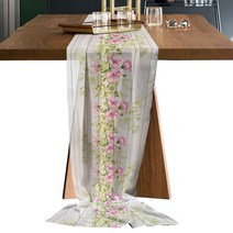 테이블보봄벚꽃 태양 강 레트로 쉬어 쉬폰 테이블 러너 국가 웨딩 파티 Tulle Voile 천으로 홈 인테리어, 01 48x140cm, 11 HZF04104