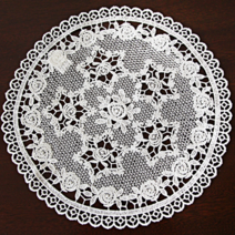 제우스갤러리 레이스러너 화이트로즈 쉐입 6종 식탁매트 러너 테이블매트, F타입 : 90 / 29.5cm 1장, 화이트(상세페이지참고)