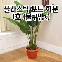 거실용 플라스틱 소재 단지형 화분 1호 23X17CM 물구멍X 중형 깔끔한화분 그린테리어