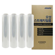 오성 스트레치필름 공업용랩 산업용랩 18mic X 350M 4롤 한박스, 투명, 4개