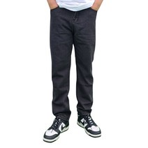 남자 워싱 세미와이드핏 흑청 데님팬츠 청바지