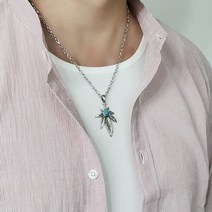 N260 나뭇잎 남자목걸이 남성목걸이 체인목걸이 남녀공용 힙합목걸이