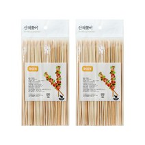 대나무 산적꽂이 100P 산적꼬지 산적꼬치 나무꼬지 나무꼬치 대나무꼬지 꼬챙이, 18cm, 2개
