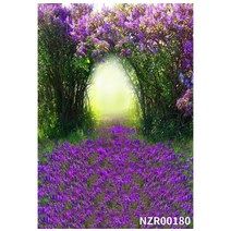 스튜디오배경지 배경천 Laeacco 벽돌 집 꽃 마당 아치 게이트 사진 배경 비닐 사용자 정의 카메라 스튜디, 28 NZR00180_08 Vinyl 200x300cm