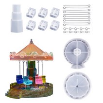 DIY 에폭시 회전 플라잉 의자 수지 금형 목마 스윙 장식 주물 만들기 키트 실리콘 홈, 01 Epoxy Molds A