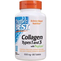 Doctors Collagen Types 1 and 3 Peptan 닥터스베스트 콜라겐 타입1 3 펩탄 헤어네일 본헬스 비타민C 1000mg 180정