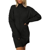 LOGENE 오버사이즈 풀오버 터틀넥 니트 원피스