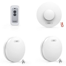 CPVAN 무선 상호 연결 연기 감지기 10 년 수명 열 경보 원격 제어 433MHZ 화재 센서 시스템, KIT A