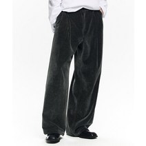 [빠른출고]/메종미네드 [무료반품] VELVET TWILL TWO TUCK WIDE PANTS CHARCOAL