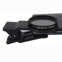 스마트폰 핸드폰 접사렌즈 37mm 반짝이 별빛 렌즈대구경 15배 30배 미러, 1개, 8선 별빛거울+집게