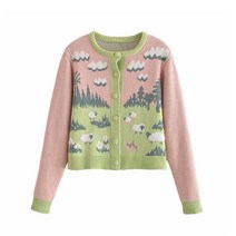 손뜨개가디건 히피스타일 특이한옷 따뜻한 포인트 짜임 루즈핏 꽃무늬 가을