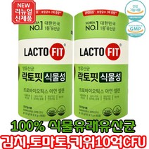 종근당 락토핏 NEW 신제품 락토핏 생유산균 식물성 100%식물 유래 유산균 한통 60포 2개월분 김치.토마토.키위 유래유산균 그린 생 유산균 아연 셀렌추가 상세 페이지참조, 2통, 락토핏생유산균식물성 60포