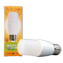 아림 LED 원통 스틱 전구 8w 램프 벌브 삼파장 콘 주광색 전구색, 1개