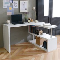 가이온 엘린 2단 1200 디자인 책장책상, 화이트