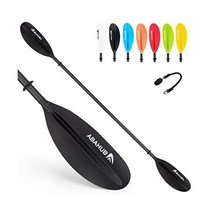 Abahub 카본카약 패들 보트용 230cm 카약패들 패들 로프카약 카본파이버샤프트 블랙/블루/그린/오렌지/옐로우 플라스틱 블레이드, 블랙