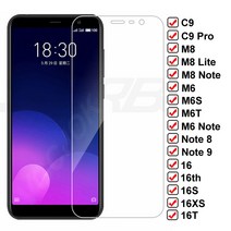 LIU Meizu C9 프로 M8 라이트 M6S M6T M6 노트 8 9 강화 스크린 프로텍터 16 16S 16xs 16T 세대 보호 유리 케이스 AW, 1개입