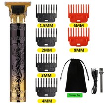 전기면도기 코털제거기 헤어트리머 신제품 전기 T9 빈티지 헤어 트리머 Kemei 면도기 여성용 클리퍼 기계, [03] Black gold dragon, 04 Black gold dragon