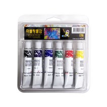비비드 마블링 물감 6색 12ml, 50개
