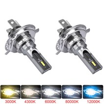 새로운 2Pcs 16000LM 전조등 H4 H6 H7 HB3 HB4 9005 9006 H8 H11 H3 모토 전구 12V 24V 자동 H4 LED 오토바이 헤드 라이트 안개 램, 1개, 6000K